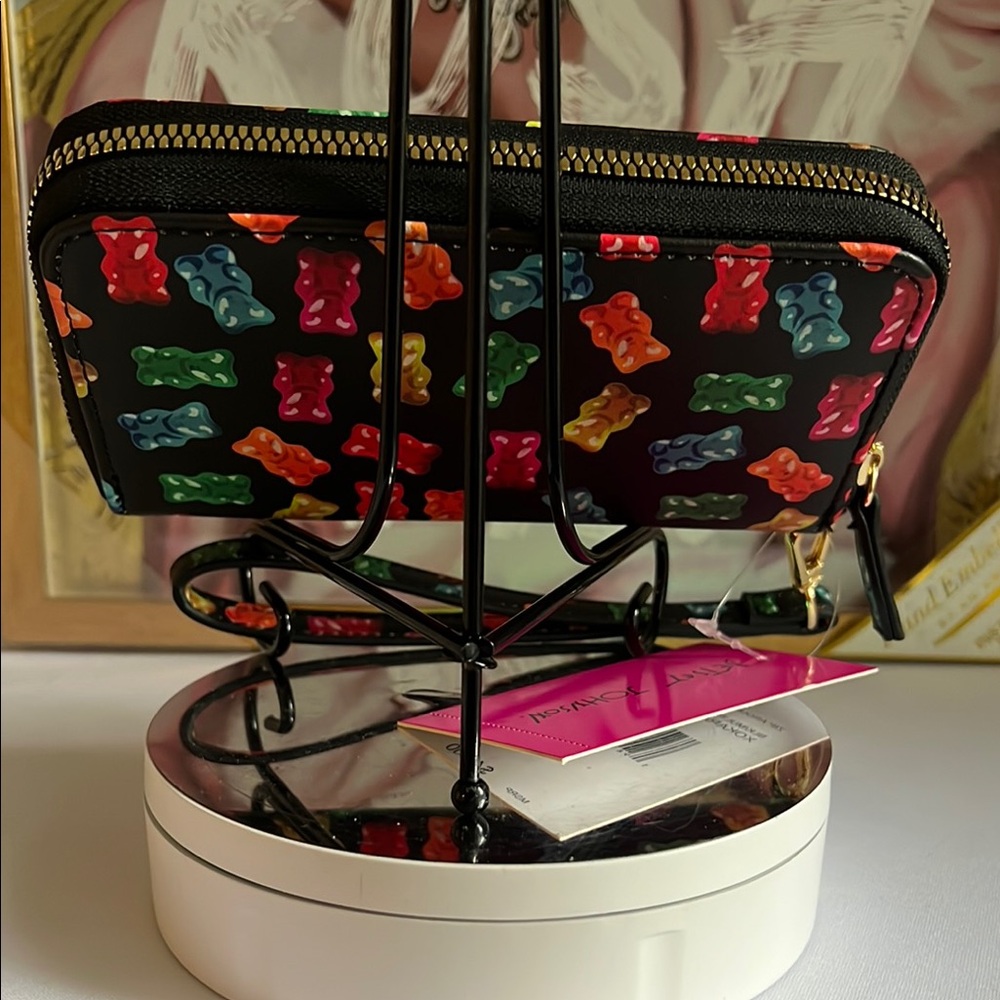 Betsey Johnson Black Gummy Bear Clutch Wristlet - Picture 16 of 17